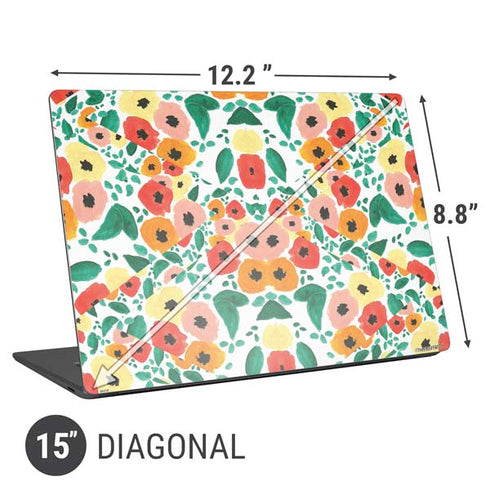 Bouffants and Broken Hearts Geometric Flowers Universal Laptop 15in (12.2 x 8.8in) Skin